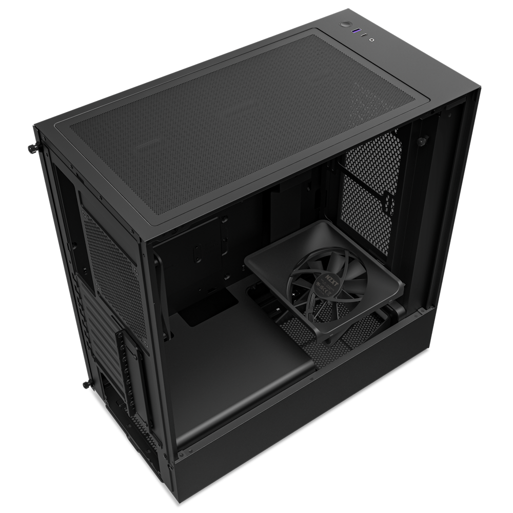 NZXT H5 Flow - All White CC-H51FW-01 White SGCC Steel, Tempered Glass ATX, Micro-ATX, mini-ITX Computer Cases - T