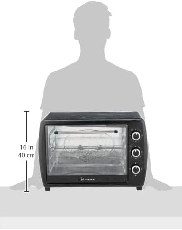 iHome Electric Oven KI-7100 45 Liter 1200W,Grill,Timer 90m,Thermostat,Black (International Warranty) - T