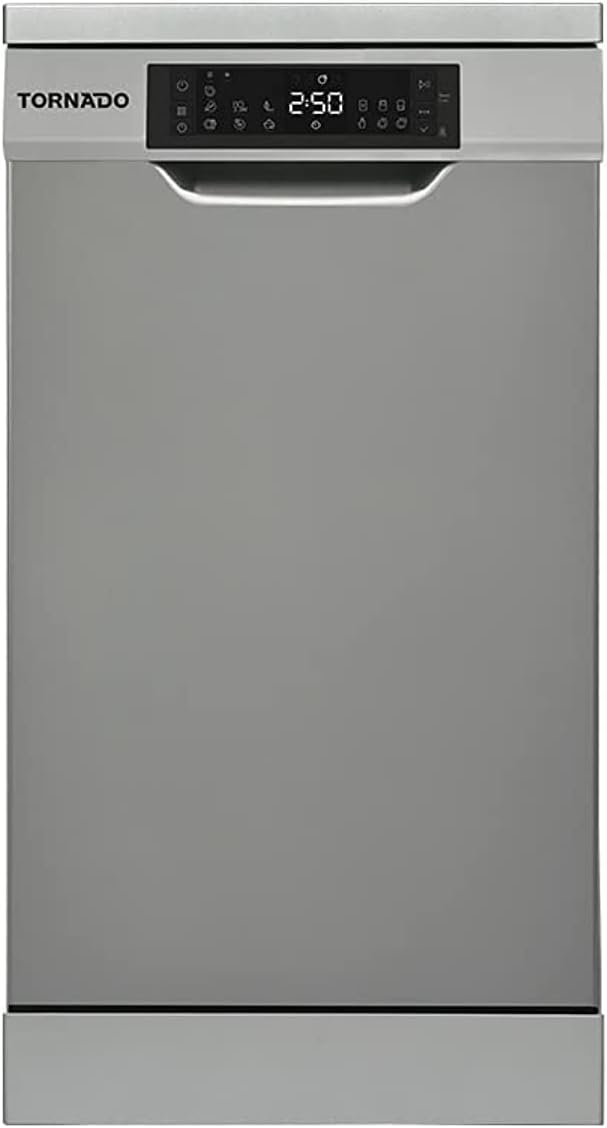 TORNADO Dishwasher 10 Person, 45 cm, Digital, 7 programs, Dark Silver TDV-FN107DDS - T