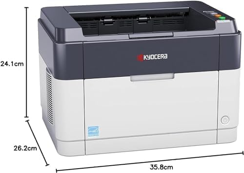 KYOCERA Ecosys FS-1041 Monochrome Black and White Laser Printer. USB 2.0, 1200 dpi, Up to 20 Pages per Minute - T