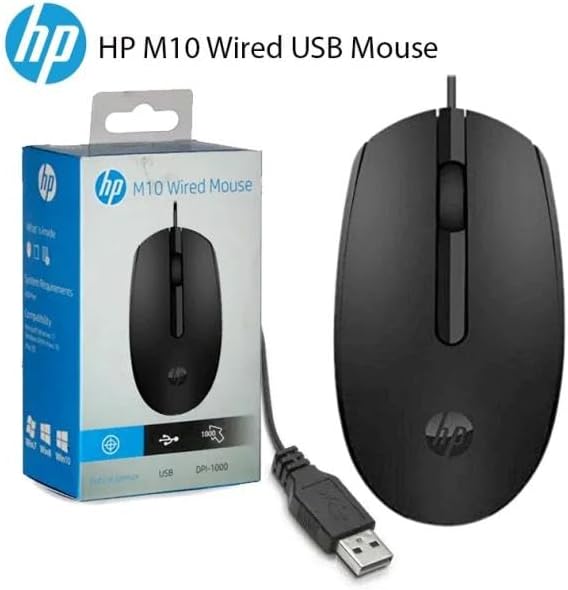 HP MOUSE M10 WIRED -BLACK - T