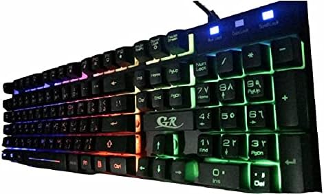 USB Wired RGB LED Lighted KEYS Keyboard For Computer - T