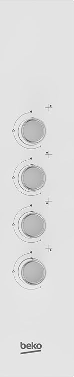 Beko Integrated Gas Cooker - 60 cm - 4 Burners - Automatic Ignition - Glass - Full Safety (White) - T