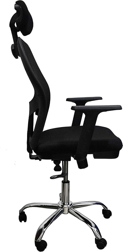 Alamal High Back Mesh Chair with Adjustable Armrest, Adjustable Lumbar Support, Adjustable Back and Headrest, Black - T