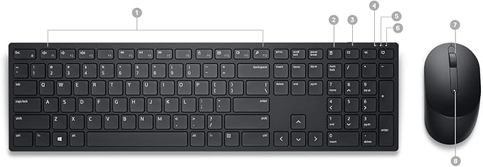 Dell KM5221W Pro Wireless USB Keyboard and Mouse Qwerty Arabic-English - T