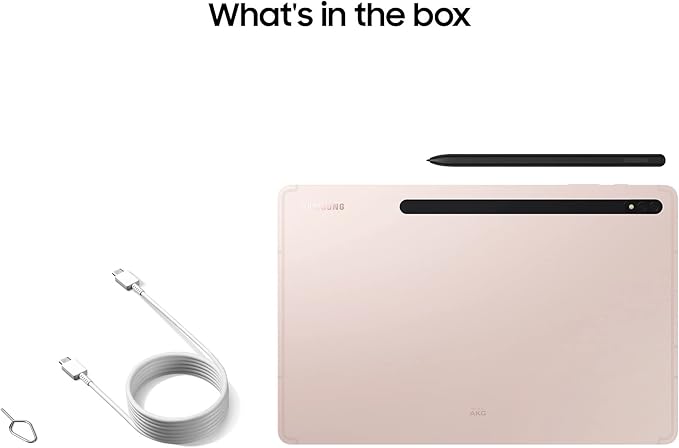 Samsung Galaxy Tab S8+, 5G, 12.4 Inch, 256 GB Internal Memory, 8 GB RAM, 5G, Android Tablet with S Pen, Pink Gold - T