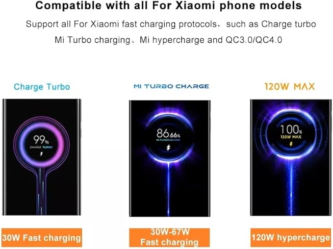 Charging Cable Very Fast With Mi Turbo Charger (6A (120W)) - T