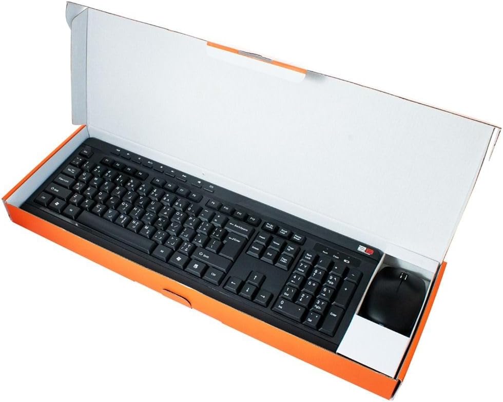 2B KB443 Keyboard Combo Mouse + Wireless Keyboard Multifunctional Silent Keyboard - Black - T