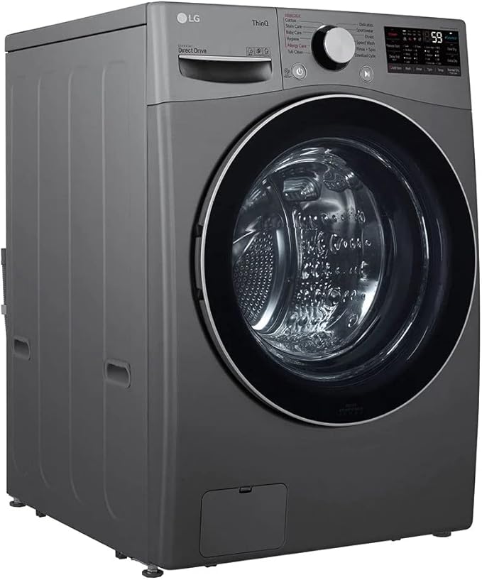 LG Front load washing 15/8KG Dryer with AI DD™ (Intelligent Care with 18% More Fabric Protection), Silver, Bigger capacity, LG ThinQ™- F0L9DGP2S - T