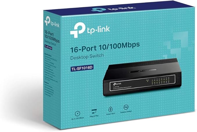 TP-LINK TL-SF1016D 16-Port 10/100Mbps Desktop Switch, One Size - T
