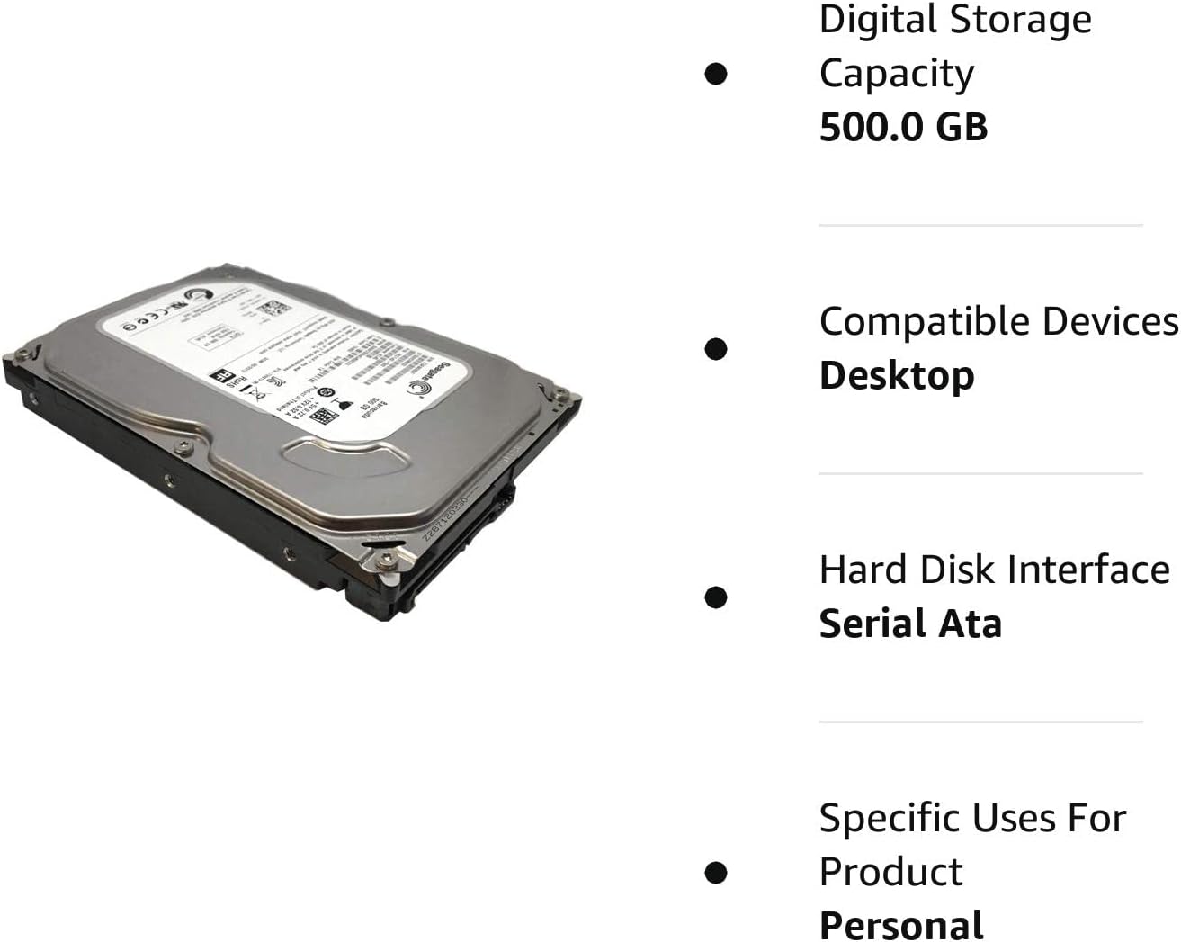 Seagate Barracuda ESA-3502 Internal Hard Drive 3.5 Inches - 500 GB (ST500DM002) + Silicone HDD 3.5 Inch Protective Cover - White - T