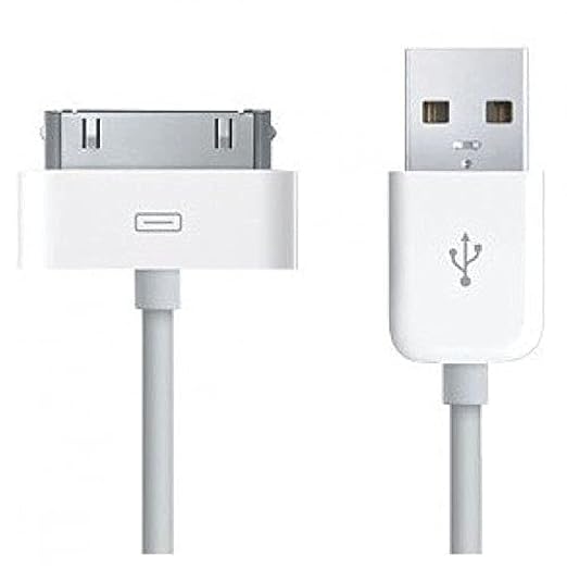 USB Charger Sync Data Cable for iPad 2/3 iPhone 4/4S 3G, White - T