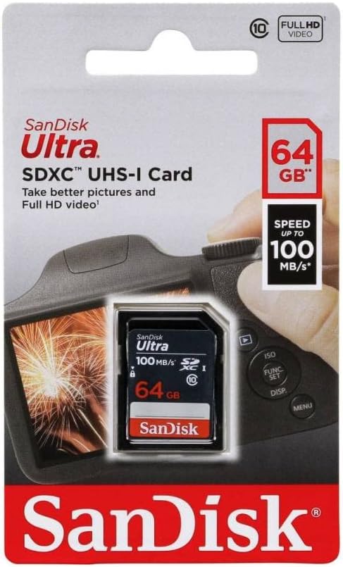 SanDisk Ultra 64GB SDXC Memory Card 100MB/s - T