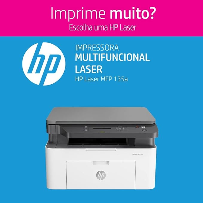 HP 135W Multifunction Laser Printer, White - T