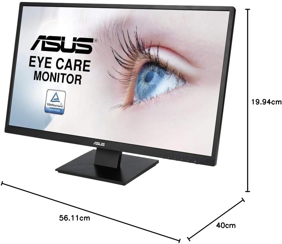ASUS 23.6-Inch VP247HAE Eye Care Monitor, Full HD, Flicker Free, Blue Light Filter, Anti Glare - T