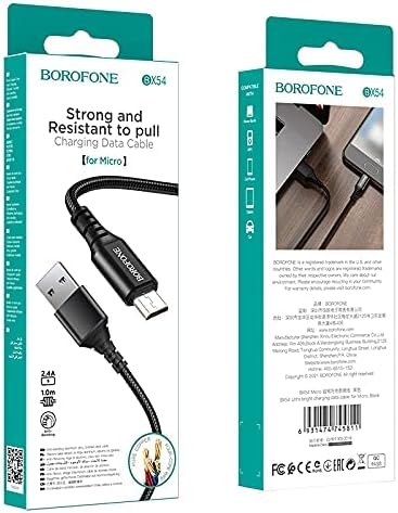 BOROFONE BX54 Ultra bright charging data cable for Micro - Black - T