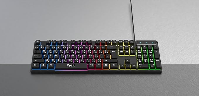 PT-203 Wired RGB Keyboard USB Multimedia Black - T