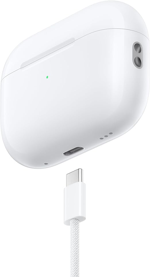 Apple AirPods Pro (2nd Generation) Wireless Ear Buds with USB-C Charging, Up to 2X More Active Noise Cancelling Bluetooth Headphones, Transparency Mode, Adaptive Audio, Personalized Spatial Audio - T