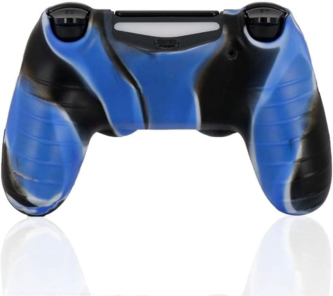 Silicone Game Controller Skin Cover and Thumb Stick Grip Cap for PlayStation 4 - T