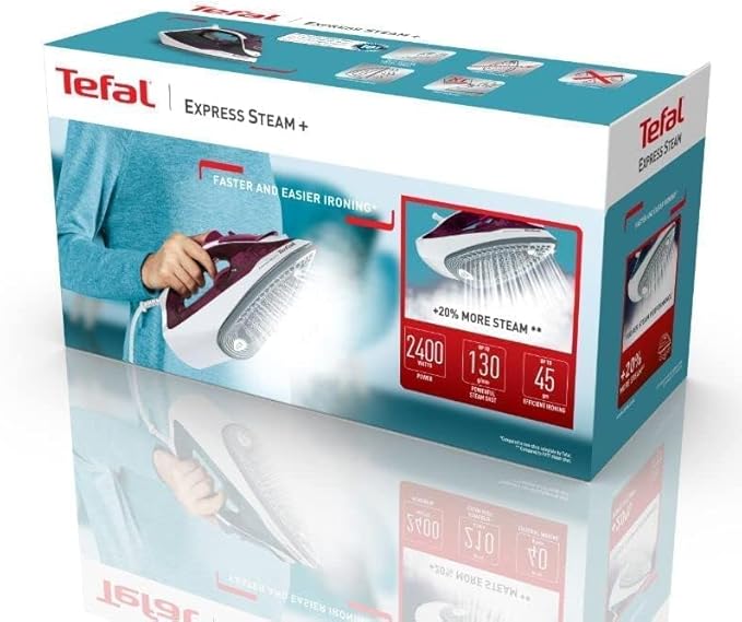 Tefal Steam Iron Express Steam Plus 2500 W, 45g/min, Auto-off, Blue Salt - FV2868E2 - T
