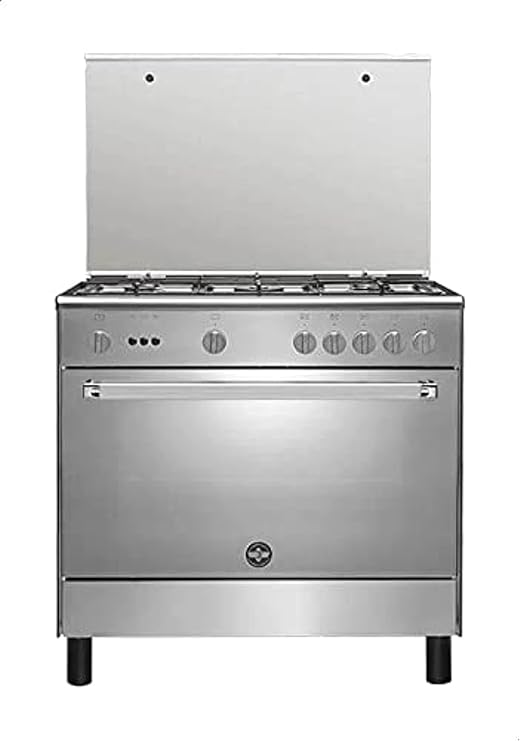 La Germania 9D10GUB1X4AWW Freestanding Cooker with 5 Gas Burners, 90x60 cm - Silver - T