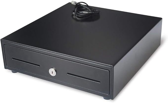 POS Cash Register Drawer with Removable Tray - RJ11 Cable Included Keys - T