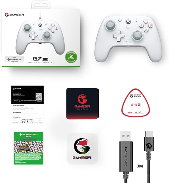 G7 SE Wired Controller for Xbox Series X|S, Xbox One & Windows 10/11, Plug and Play Gaming Gamepad with Hall Effect Joysticks/Hall Trigger, 3.5 mm Audio Jack - T