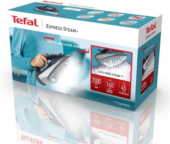 Tefal Steam Iron Express Steam Plus 2400 W, 40g/min, Port Royal - FV2844E2 - T