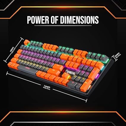 Gamdias Hermes M5A Wired Mechanical Gaming Keyboard with Multi Colors backlights, Aluminum Bezel, Anti-ghosting Keys and N-Key Rollover (Blue Mechanical Switch) - T
