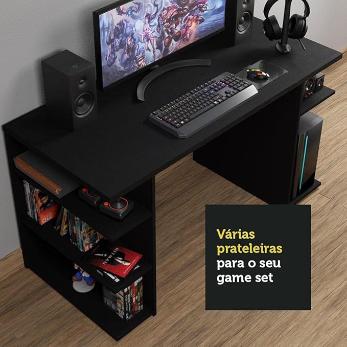 Madesa Computer Desk Gamer Desk 9409 - Black - T
