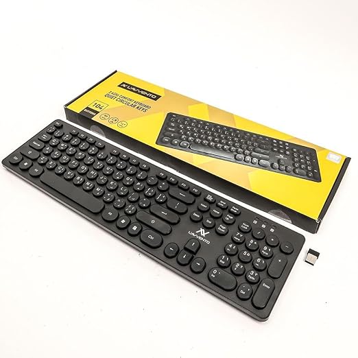 L'avvento (KB206) 2.4G Wireless Keyboard – US+Arabic layout Injection – Black - T