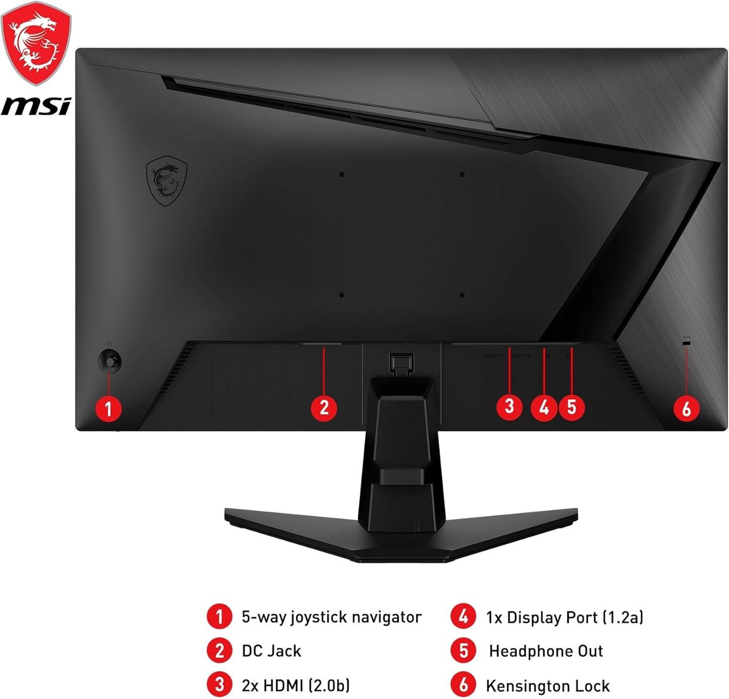 MSI G255F 25 inch, FHD 1920x1080, 180Hz Refresh rate, 1ms(GtG) response time Rapid IPS panel, Built with Adaptive-sync technology - T
