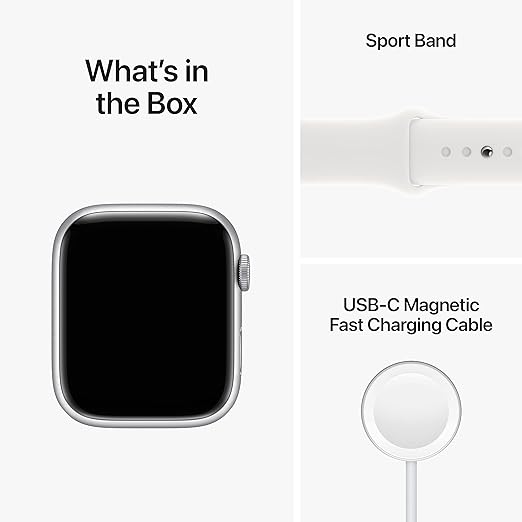 Apple MP6P3LL/A Watch Series 8, 45MM Silver Aluminum Case - T