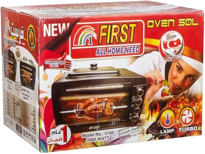 Electric Oven Multifunctional Oven 2 in 1 Large Capacity with Double Heating Plates for Kitchen Electric Convection Oven 2000W - T