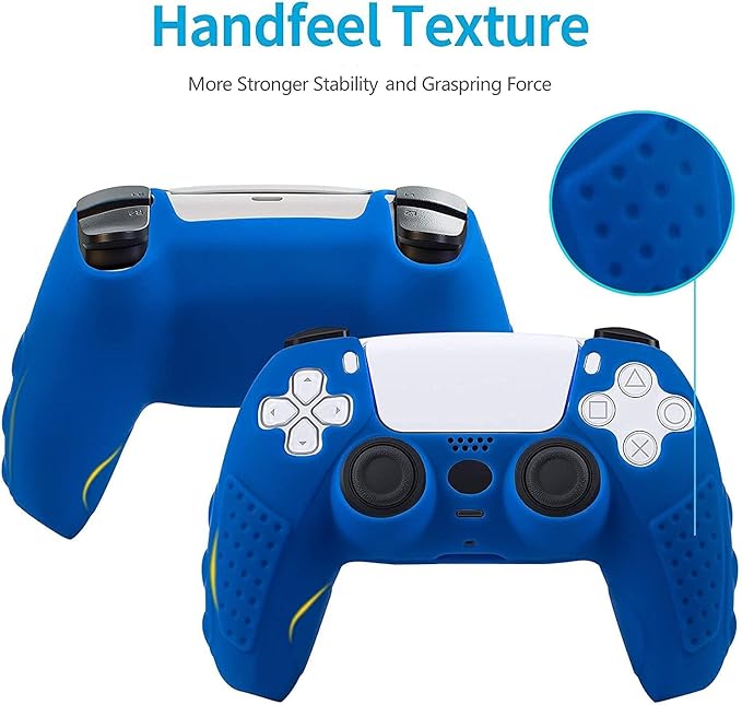 Anti-Slip Silicone Skin Protective Cover for Playstation 5 Dual Sense Wireless Controller - Blue - T
