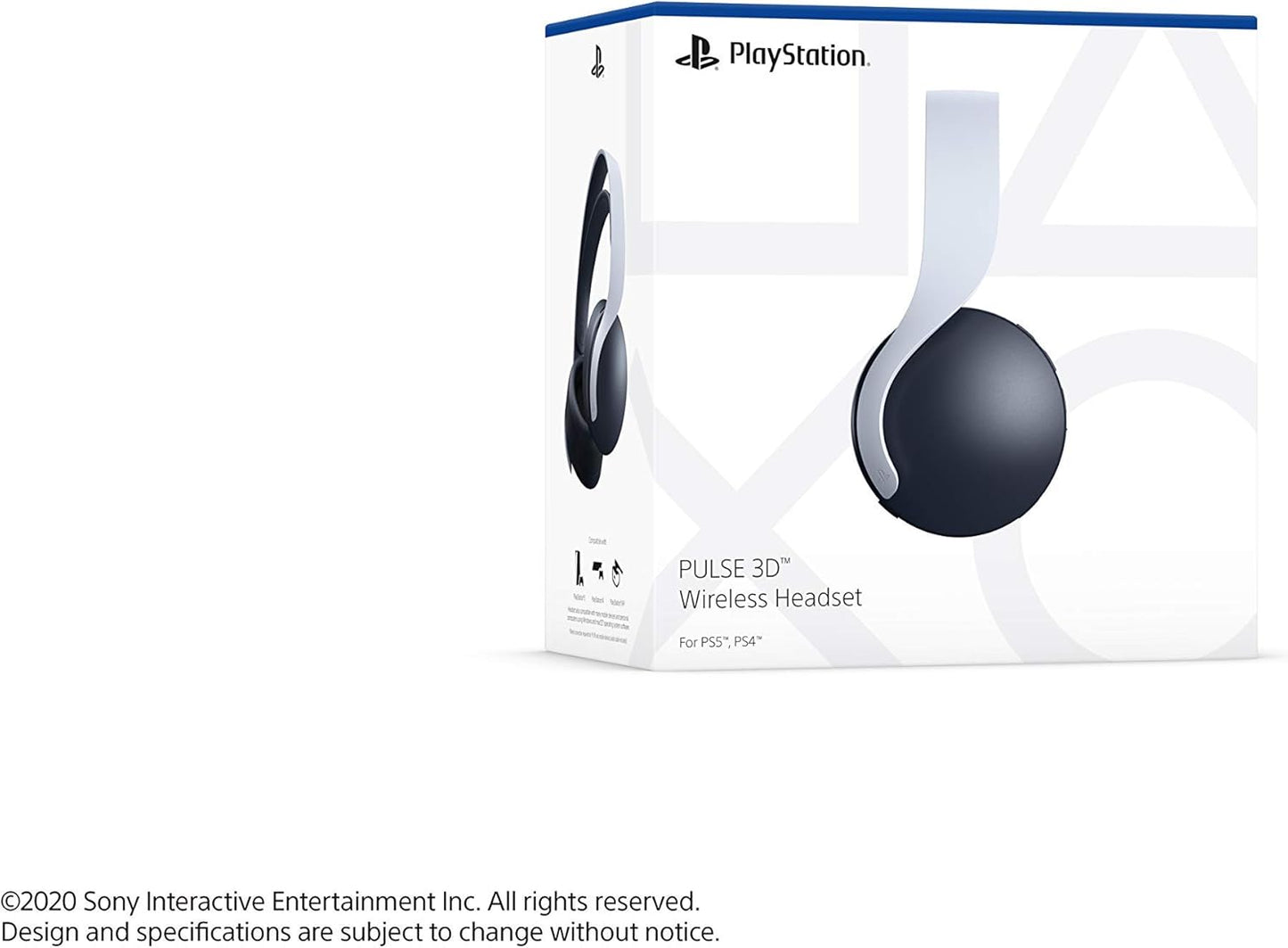 White over-ear wireless gaming headset for PlayStation 5 Pulse 3D from Sony, white and black - T