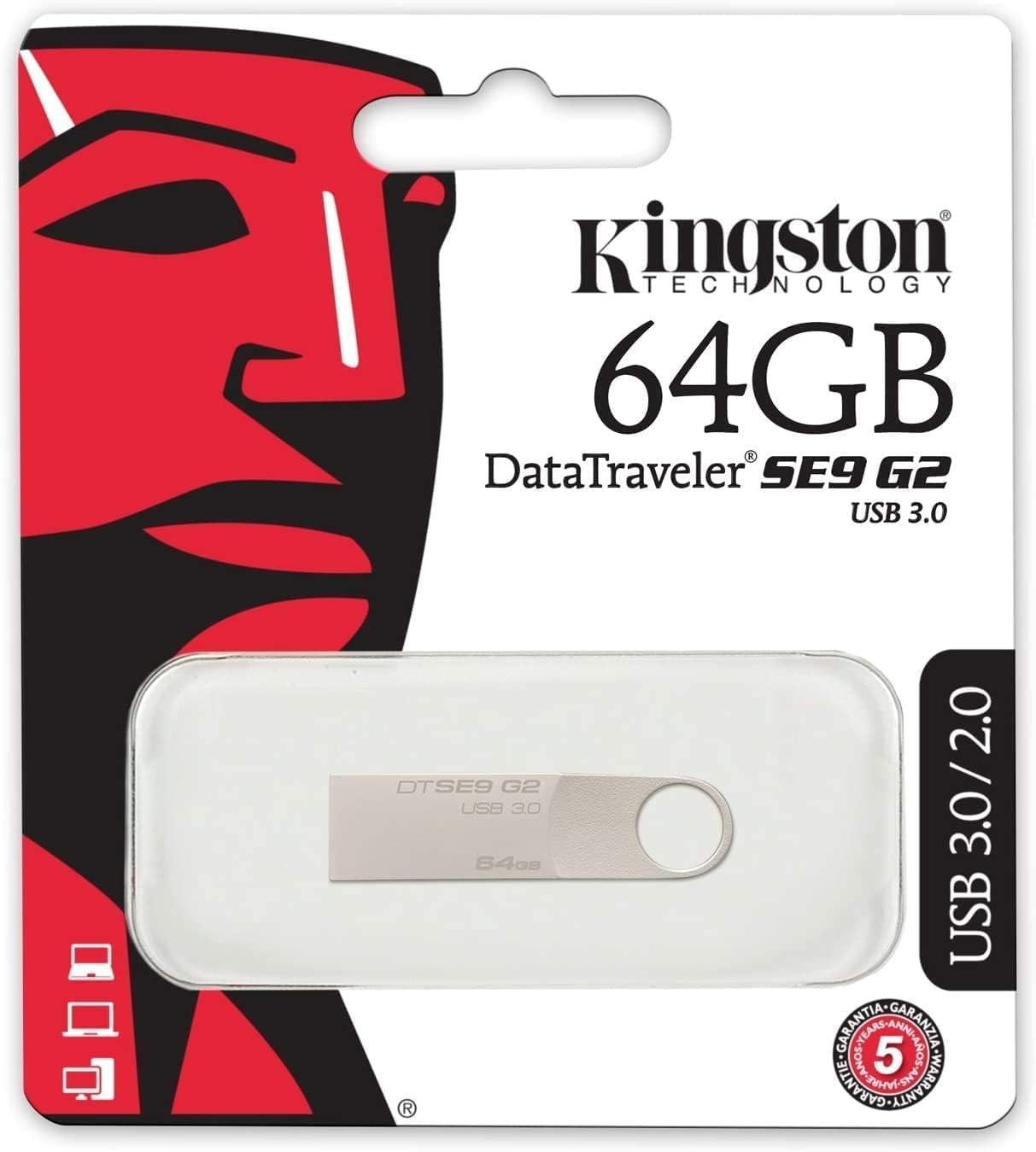 Kingston 64GB DataTraveler SE9 G2 USB 3.0 Flash Drive - DTSE9G2/64GB - T