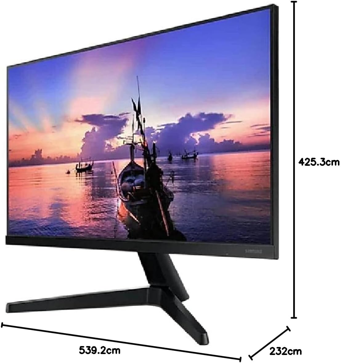 Samsung 24-Inch LED Monitor with IPS Panel and Borderless Design, 5ms GTG, 75hz Refresh Rate, Supports AMD FreeSync, Local Warranty - T
