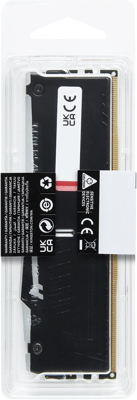 Kingston Fury Beast DDR5 RGB 16GB 5200MT/s DDR5 CL40 DIMM Desktop Gaming Memory Single Module - KF552C40BBA-16 - T