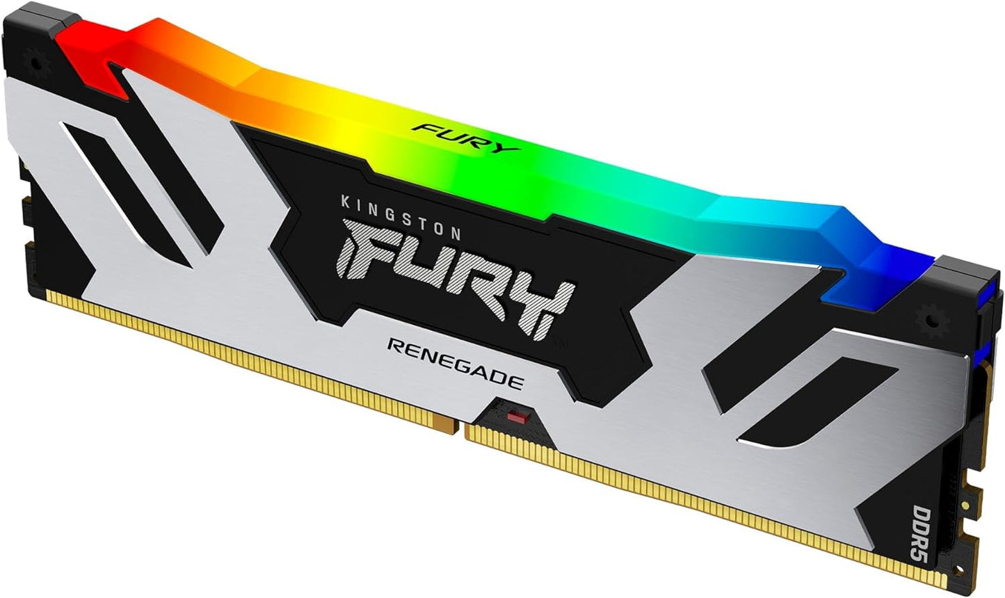 Kingston Fury Renegade Black RGB 16GB 6400MT/s DDR5 CL32 DIMM Desktop Gaming Memory - KF564C32RSA-16 - T