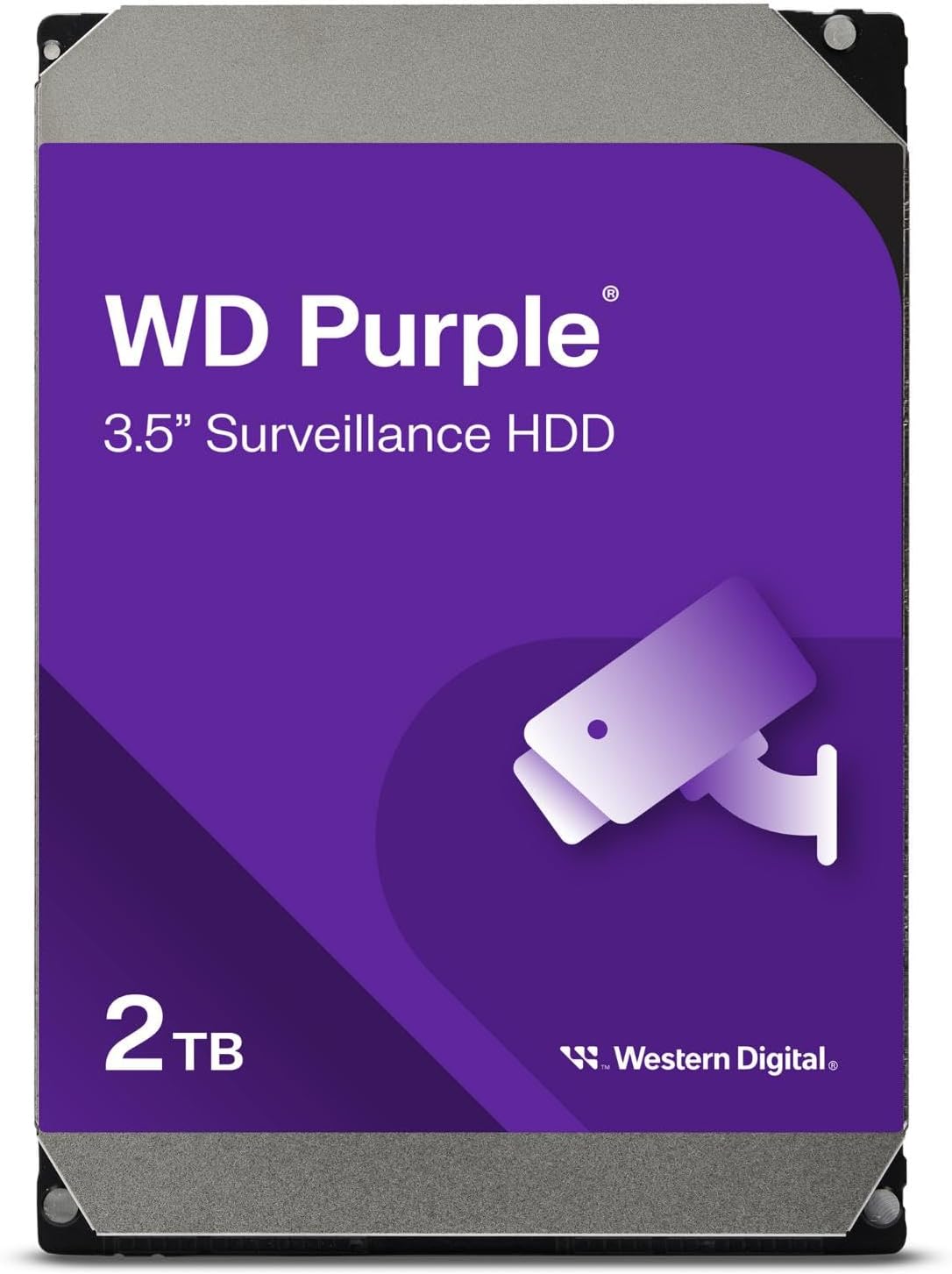 Western Digital 2TB WD Purple Surveillance Internal Hard Drive HDD - SATA 6 Gb/s, 256 MB Cache, 3.5" - WD22PURZ - T