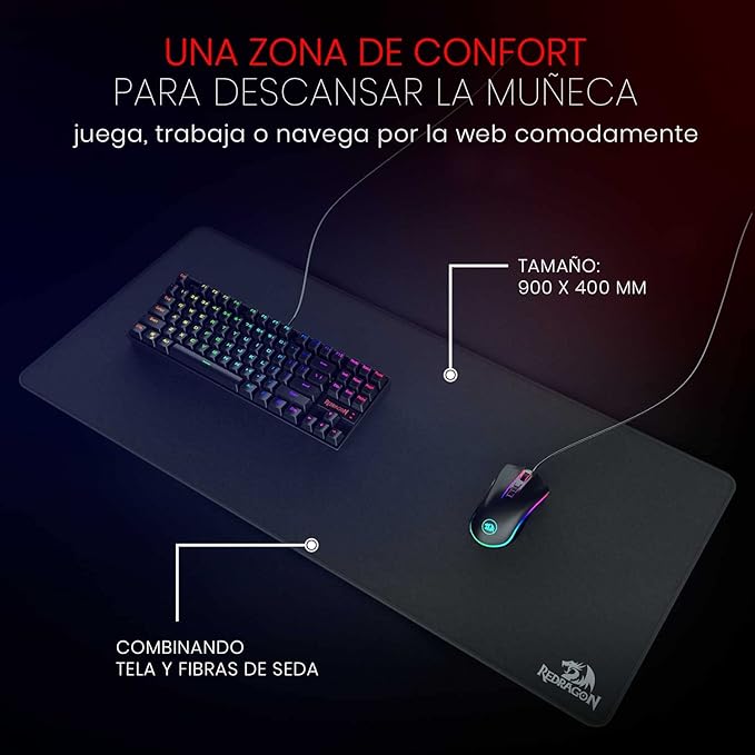 Redragon P032 XL Extended Gaming Mouse Pad Speed Surface (900x400x4mm) - T