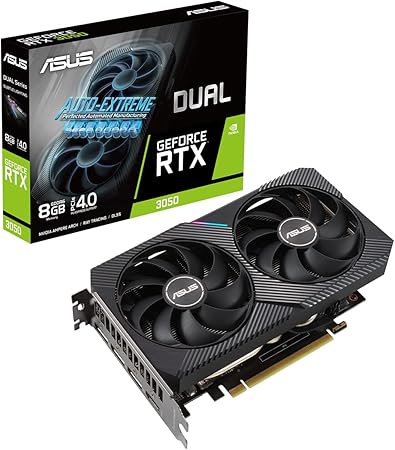 ASUS Dual GeForce RTX 3050 8 GB GDDR6 128-Bit Graphics Card with Two Powerful Axial-tech Fans, pci_e_x4 - T
