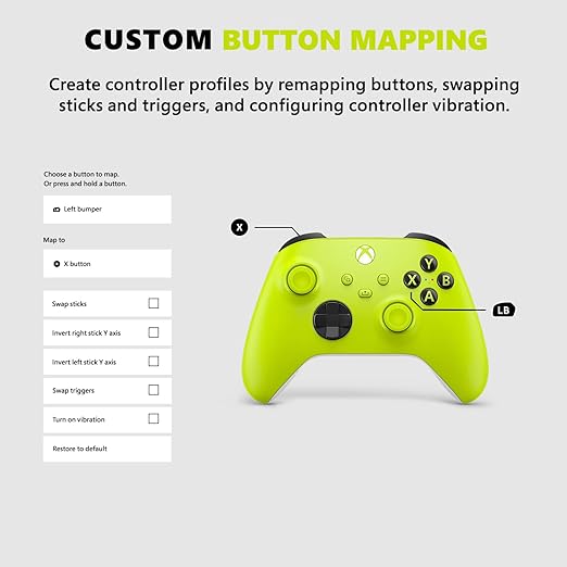 Xbox Wireless Controller For Xbox Series X|S, Xbox One, Windows10, Android, And IOS- Electric Volt - T
