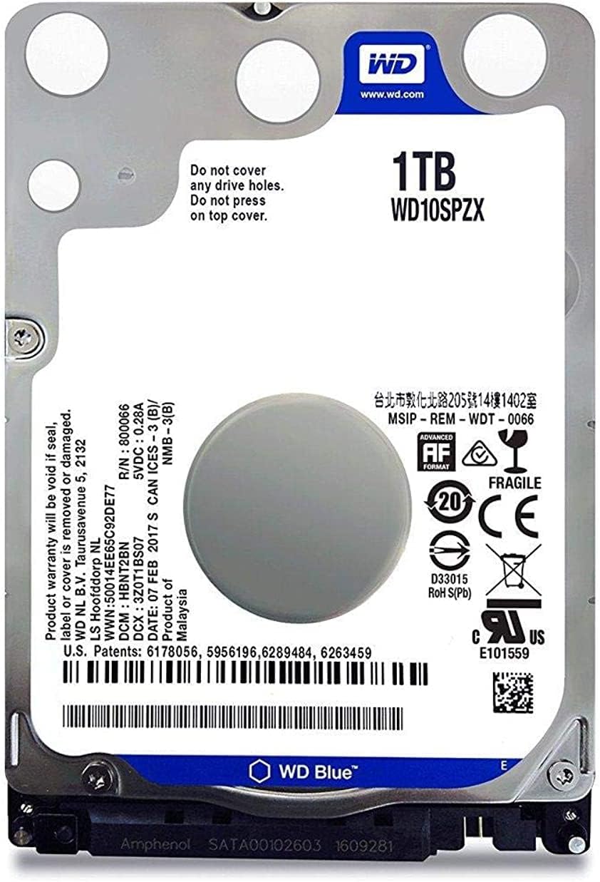 Western Digital 1TB 5400RPM 128MB Cache SATA 6.0Gb - s 2.5 Mobile Hard Drive -WD10SPZX, Blue - T