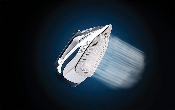 Black+Decker Steam Iron Ceramic Soleplate With Anti-Drip, Anti-Calc, Auto Shut-Off, 2400 Watts – International Warranty – X2150-B5 - T