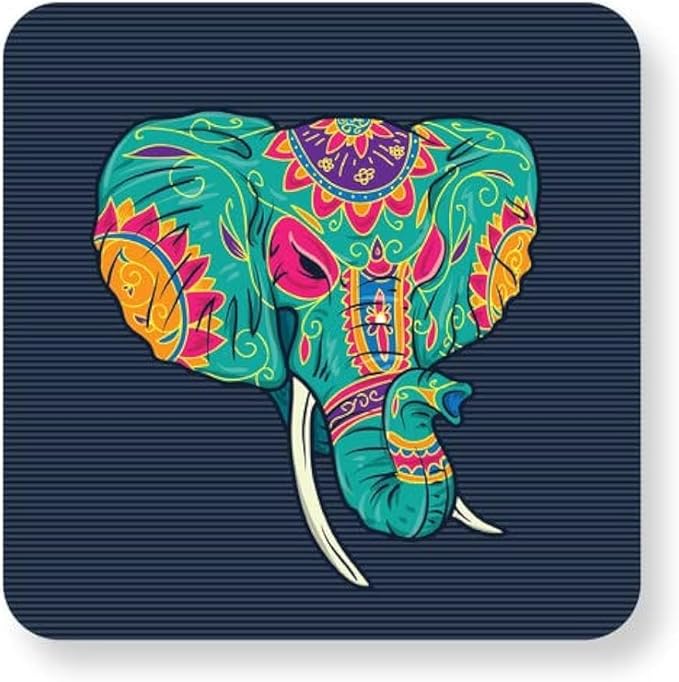 Pix Colorful elephant Rubber full design mousepad for laptop and computer case - T