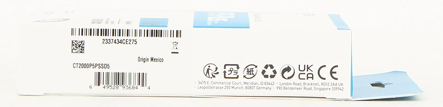 Crucial P5 Plus 2TB Gen4 NVMe M.2 SSD Internal Gaming SSD with Heatsink, Compatible with Playstation 5(PS5) - up to 6600MB/s - CT2000P5PSSD5 - T