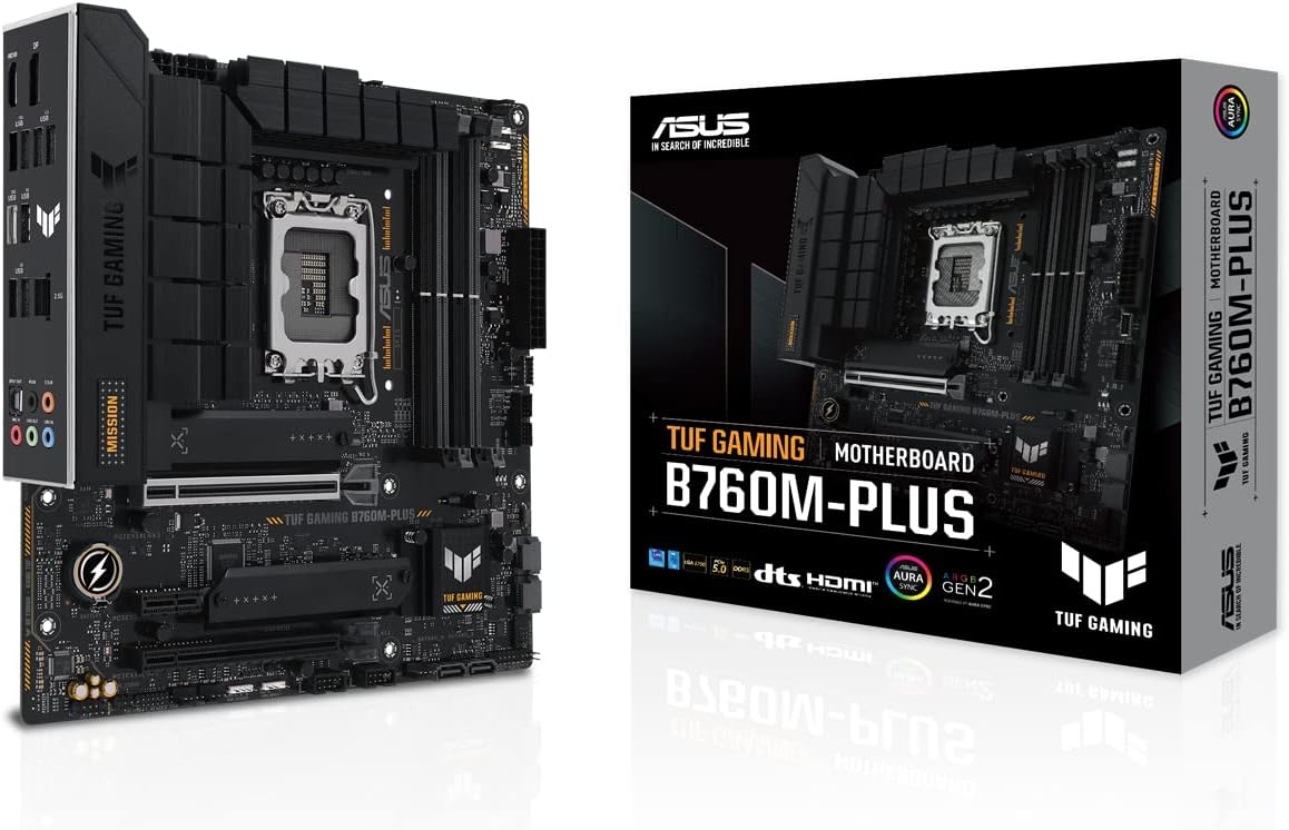 Asus TUF GAMING B760M-PLUS, Intel B760, 1700, Micro ATX, 4 DDR5, HDMI, DP, 2.5G LAN, PCIe5, 2x M.2 - T