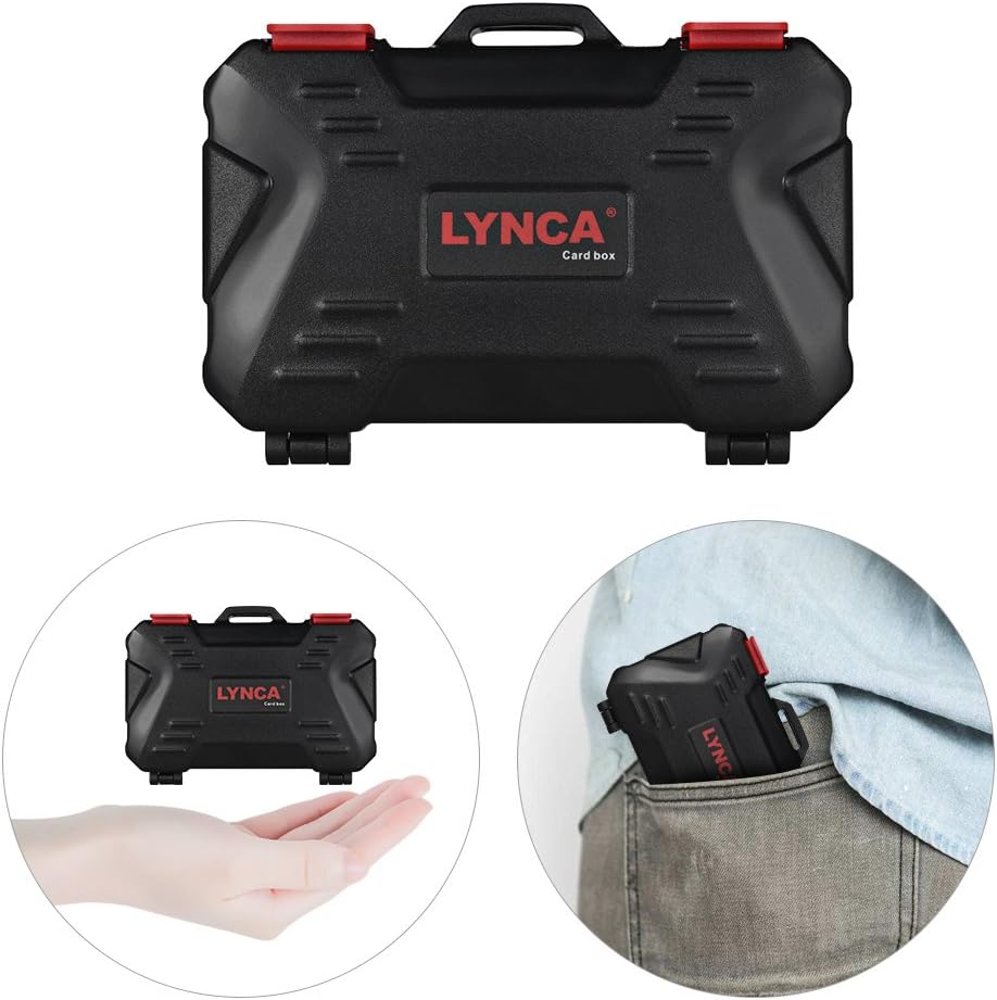 LYNCA KH 10 Water-resistant CF/SD/SDHC/TF/MSD Memory Card Case Box Keeper Carrying Holder Storage Organizer 24 Slots for Sandisk Transcend Lexar Kingston - T